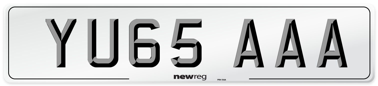 YU65 AAA Number Plate from New Reg